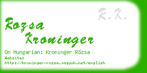 rozsa kroninger business card