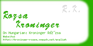 rozsa kroninger business card